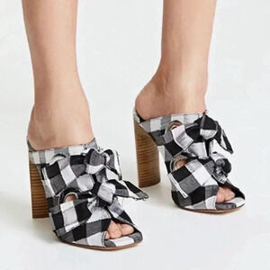 Miista Aldene Slide Sandals Designer Dress Heels Summer Plaid Scandi Girl